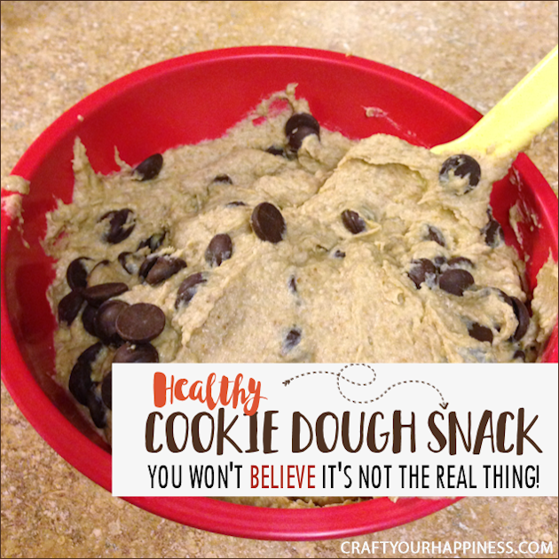You won't believe how delicious this healthy cookie dough recipe is. And it tastes JUST LIKE COOKIE DOUGH except its good for you! Printable Recipe.