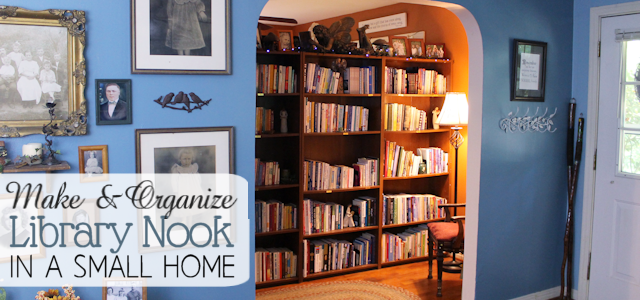 Make A Library Nook In a Small Home (& Organize It!)