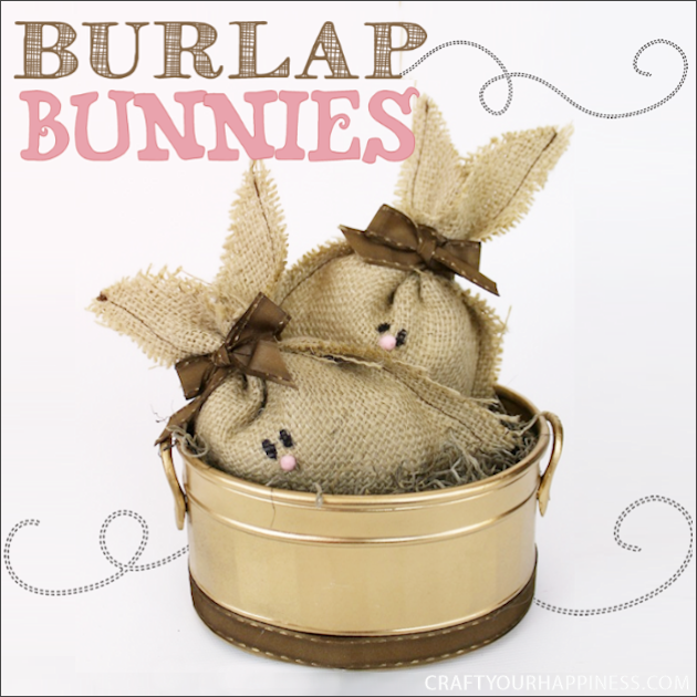 These darling burlap bunnies are not just for Easter! They would make a wonderful addition to any floral arrangement or centerpiece or with a few drops of essential oil added to the stuffing they would also make great air or drawer fresheners! They’re SO easy and inexpensive to make. Plus they would be lovely gifts!