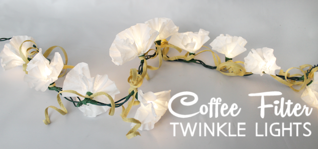Coffee Filter Twinkle Light Flowers