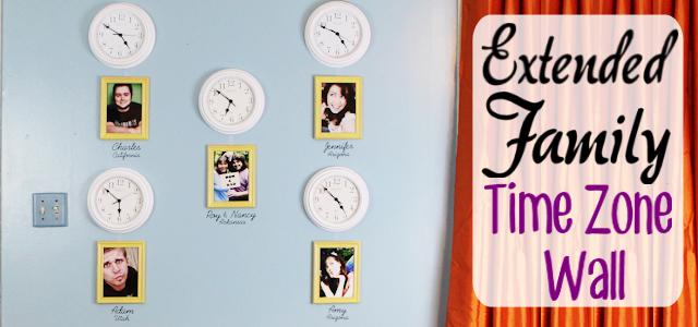 Do you have kids who have moved away or other extended family members that you’re close too? Create a time zone clock wall complete with photos to keep them in your mind and hearts all day long! It’s the next best thing to being there! Well, not really but it’s still pretty cool.