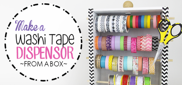 Organize your Washi Tapes with this lovely Washi Tapes Dispenser made from a box! The cost? $0.00!