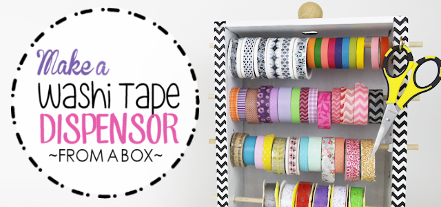 Diy Washi Tape Box/homemade washi tape storage box/cardboard reuse idea/diy washi  tape organizer 