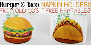 Taco & Burger Napkin Holder From CD/DVDs