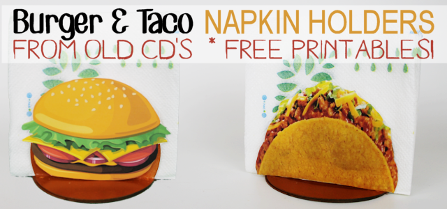 Taco & Burger Napkin Holder From CD/DVDs