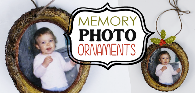 Memory Photo Ornaments from Wood Slices