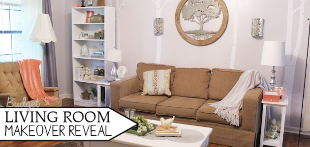 This delightful budget living room makeover features many old items made new! Check out the before and after photos of this unique and fun transformation!