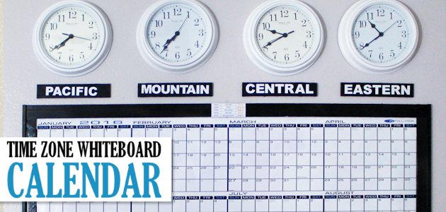 Time Zones Whiteboard Calendar & Free Printable