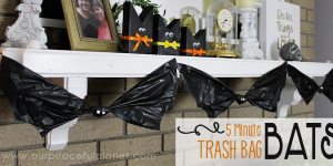 How to Make 5 Minute Trash Bag Bat Halloween Decorations