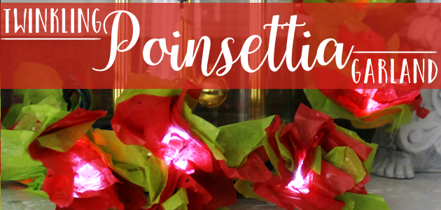 We'll show you how to make these inexpensive and beautiful poinsettia lights using normal LED twinkle lights, red and green tissue paper, and floral tape.