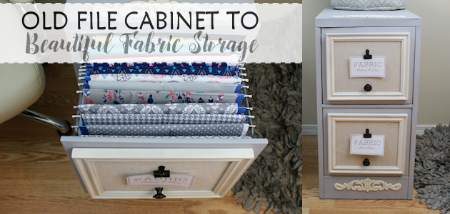 2 Drawer File Cabinet Makeover For Fabric Storage