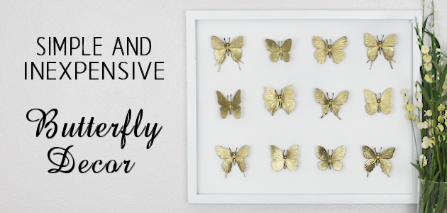 Inexpensive DIY Framed Butterfly Decor