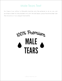 These male tears gas cap car stickers are for the self-reliant woman with a sense of humor. Comes with a Silhouette file or a pdf version for X-acto knives.