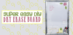 It's super easy to make any size DIY dry erase board using a roll of adhesive backed dry erase paper. We made a kitchen board and added some extras including making our own eraser!
