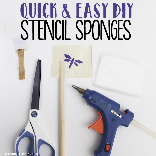 Here's a quick way to make stencil sponges, or as they are sometimes called stipplers. All you need is a dowel, glue, scissors and a foam sponge!