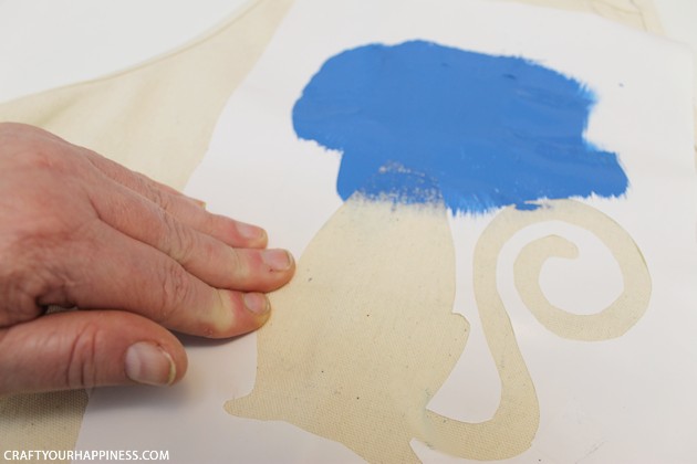 Making stencils from contact paper is cheap, lets you cut your own designs, you can make really big stencils and best of all, the stencil stays in place!