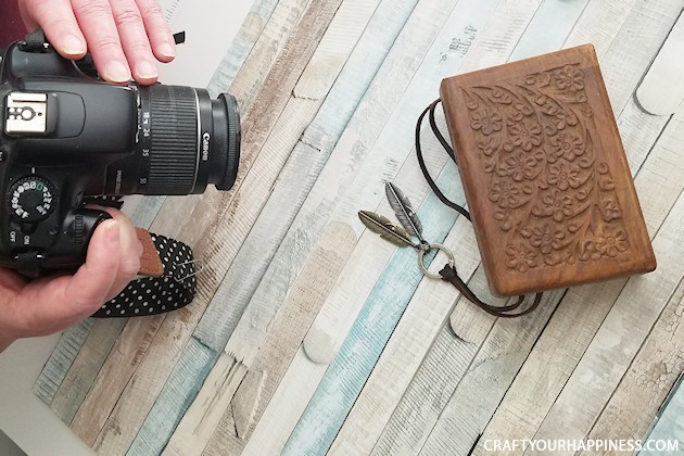 If you're a blogger you're most likely taking photos for your posts. We'll show you how to make quick and easy DIY photo backdrops for smaller items that's inexpensive and easy. All you need is a foam board, some contact paper, or spray glue and scrapbook paper of your choice. Cover both sides and get two in one!