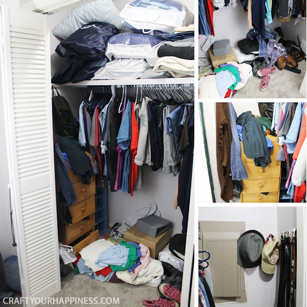 Could your closet use a little more space and organizing? We’ll show you how to build closet shelves along with the rods and cubby holes. We tripled our space! Even amateur woodworkers (like us) can do it with a few tools. Ours was measured and designed in the free software Google SketchUp. (File included.)