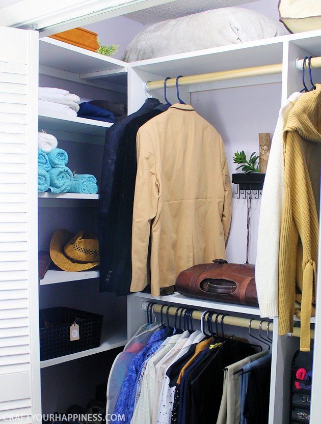 Do you need some closet organizer ideas on a budget? Want to make your closet look special? Look how we fixed up our DIY closet shelving (from our last post) to not only make it hold more, but also look spectacular! Plus, you can download our free printable bin tags.