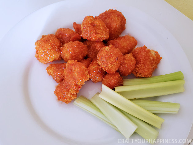 These crazy delicious vegan buffalo wings will be the hit of any party or meal! They can be served as an appetizer or as the main dish with rice, noodles and veggies of choice. They are healthy and low fat. The secret ingredient? Cauliflower!