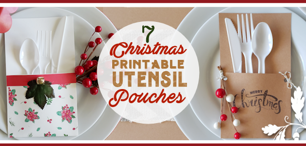 Add extra cheer to your holiday meals with our 7 FREE Christmas printables utensil pouches! Quick & easy to make, plastic utensils never looked so good!