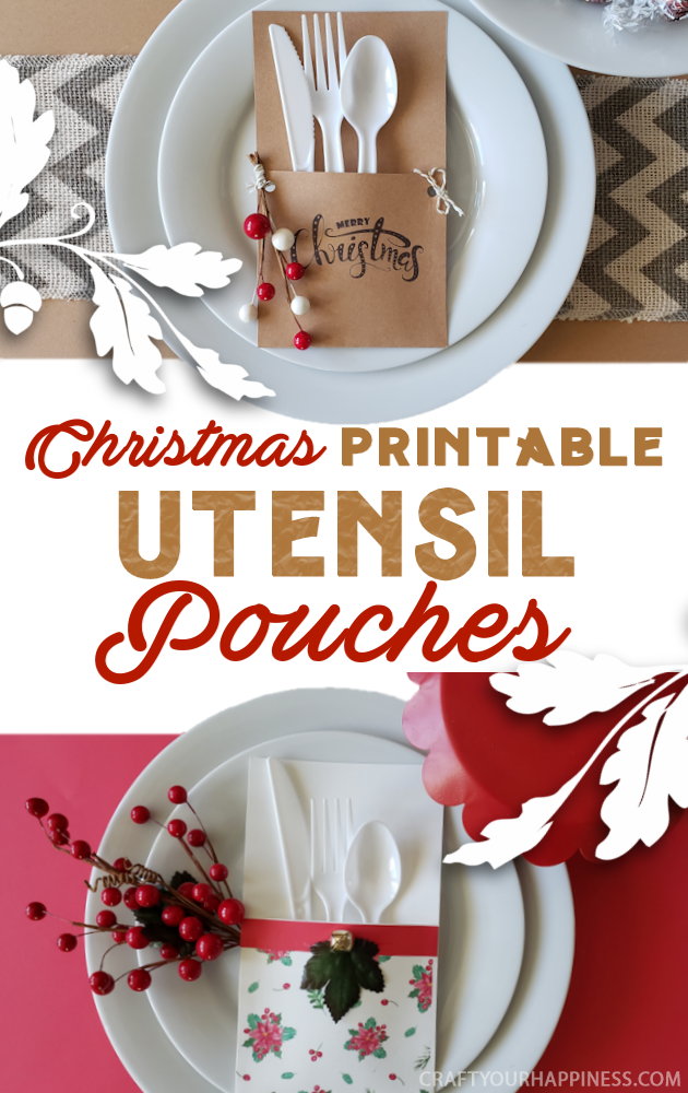 Add extra cheer to your holiday meals with our 7 FREE Christmas printables utensil pouches! Quick & easy to make, plastic utensils never looked so good!