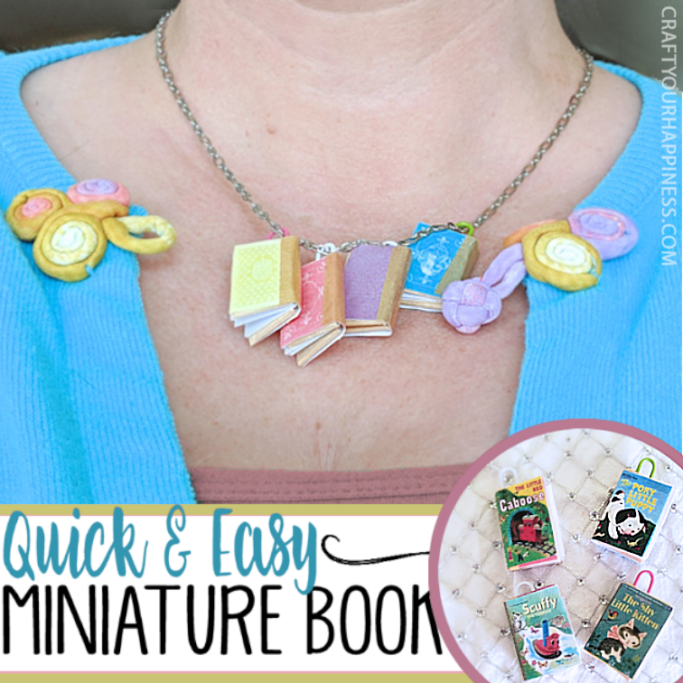 You won't believe how quick and easy it is to make miniature books with a large craft stick, some paper, glue & our free printable full of book covers!