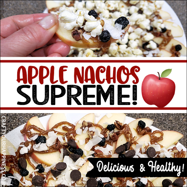 Our delicious Apple Nachos Supreme dessert recipe is perfect for parties, movie night or a healthy snack for kids. Includes our fabulous date caramel sauce! 
