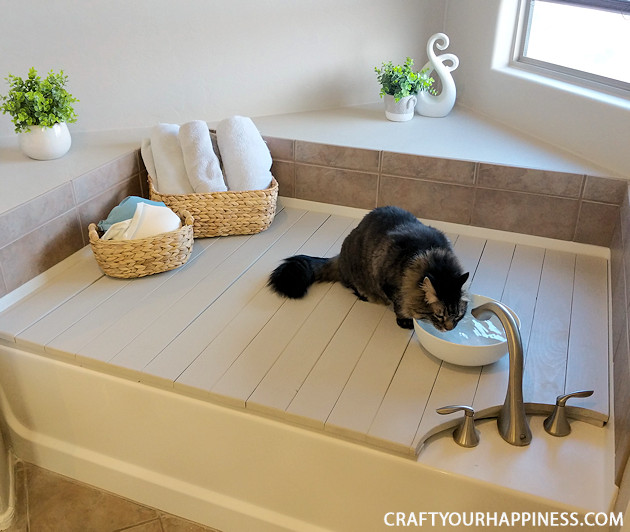 If you have a bathtub or garden tub you don't use often, learn how to increase your space by making a beautiful inexpensive removable wood bathtub cover. Can be used on a temporary basis or permanent one. 