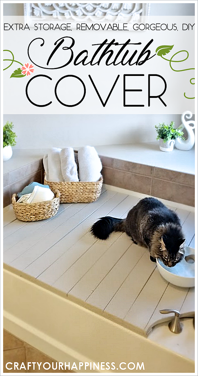 If you have a bathtub or garden tub you don't use often, learn how to increase your space by making a beautiful inexpensive removable wood bathtub cover. Can be used on a temporary basis or permanent one. 