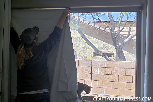 If you need it pitch dark when you sleep you're gonna love these DIY no-sew blackout window inserts! Great for large windows too! 