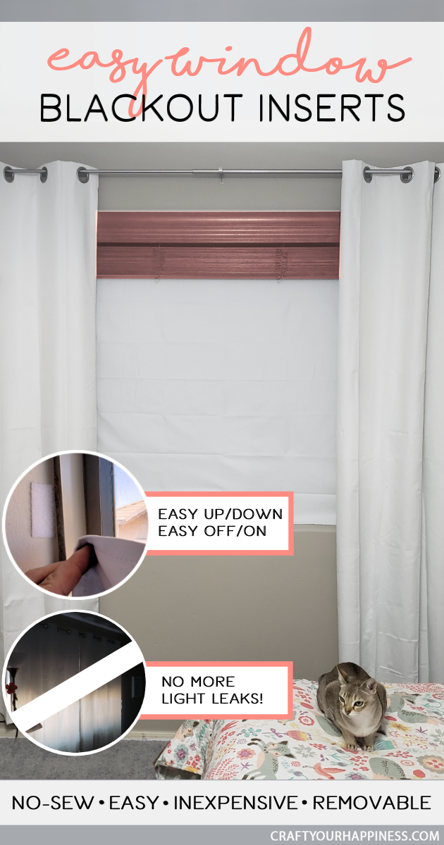 If you need it pitch dark when you sleep you're gonna love these DIY no-sew blackout window inserts! Great for large windows too! 