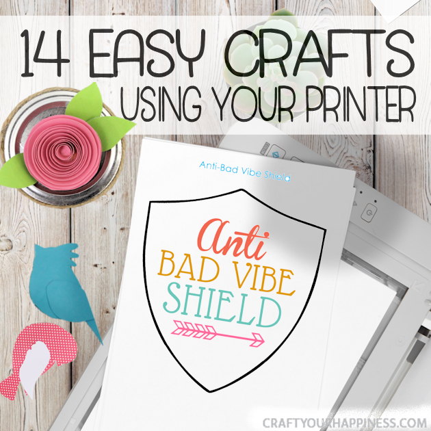 We've got 14 unique and awesome easy crafts and projects you can do with your home printer! Kids and adults alike will love them! Includes free printables.