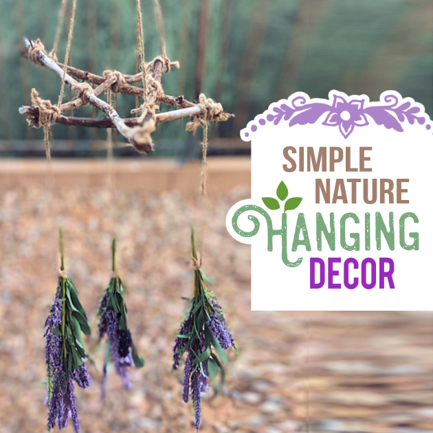 This simple DIY Woodland Decor decor brings bit of the outdoors into your home. Its lost cost or even free to make. Use real lavender or any other herbs.