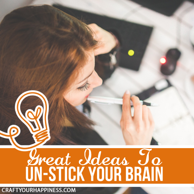 Much of life requires creativity whether it's for work, home or play. For those times when you get creative block here are some ideas to help un-stick you!