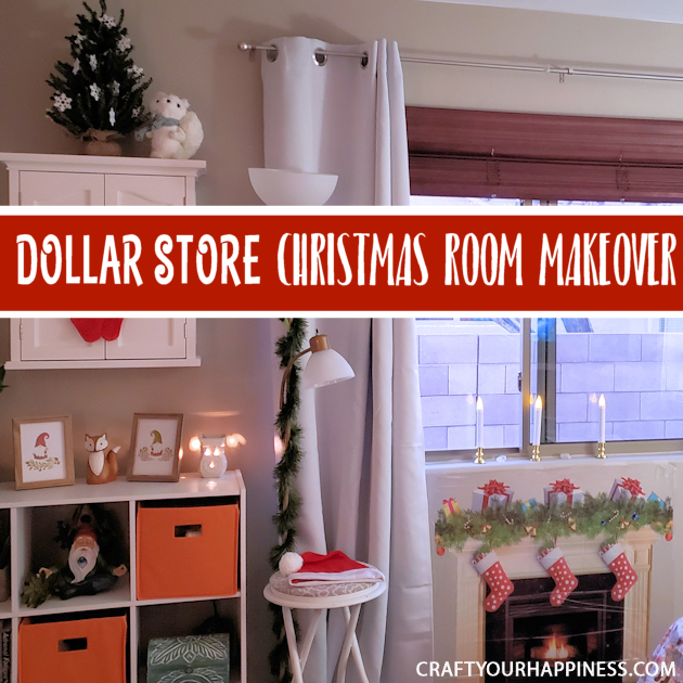 Budget Christmas Decorating Room Makeover