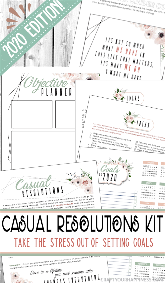 It's 2020 and goal setting has never been easier! This is our 5th edition of our free & popular Casual Resolutions Kit with new ideas, theme and quotations!