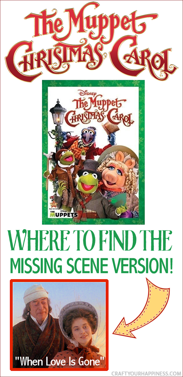 Here's the instructions on how to find the full version of the Muppets Christmas Carol missing scene with Belle singing the song When Love is Gone.