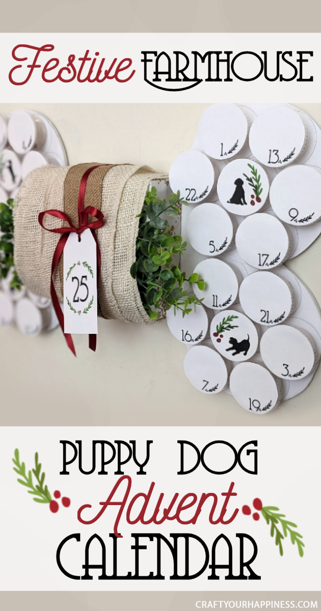 Kids shouldn't be the only ones who enjoy a holiday countdown. Check out our DIY farmhouse puppy dog advent calendar for your furry child! 