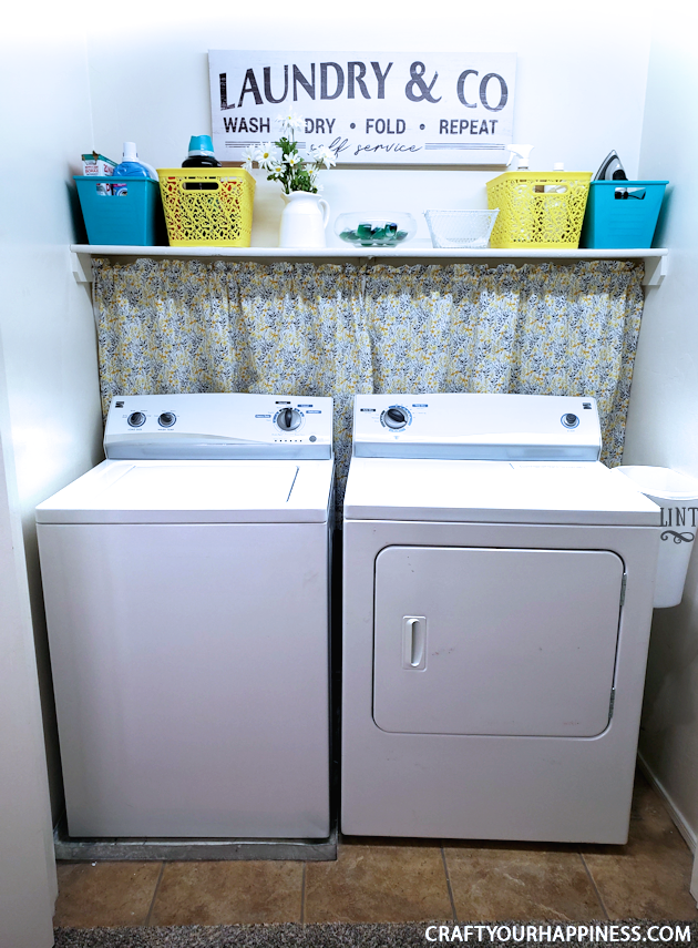 Doing laundry isn't most people's favorite job. Having the area beautified can make it a more pleasant experience. Check out our bright small closet laundry room makeover!