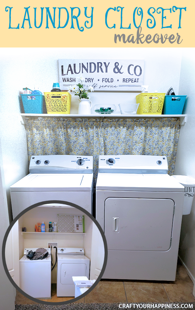 Doing laundry isn't most people's favorite job. Having the area beautified can make it a more pleasant experience. Check out our bright small closet laundry room makeover!