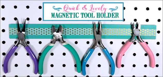 We've got a simple inexpensive way to make a small but attractive DIY magnetic tool holder to keep your small tools at your fingertips! It's for any place you do crafting projects or other things that require metal tools