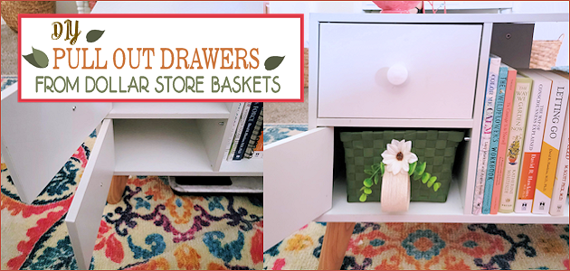Easy Stylish Pull Out Drawers Made From Dollar Store Baskets