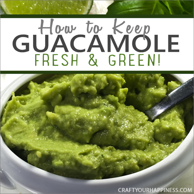 I finally figured out how to keep guacamole green and fresh in your refrigerator! No kidding, this idea really works! Easy and quick. 