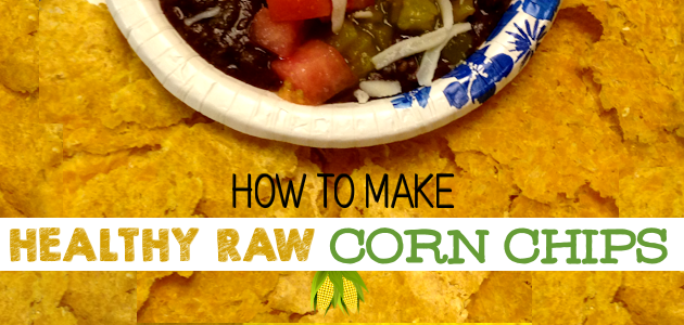This raw corn chip recipe can be made in a dehydrator or oven. They can be soft or crisp and have a sweet taste, great for snacking!