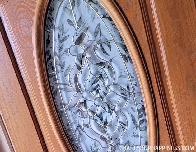 All you need is 3 things to make this lovely simple DIY wood door oval window cover for privacy and it's not only inexpensive it's removable!