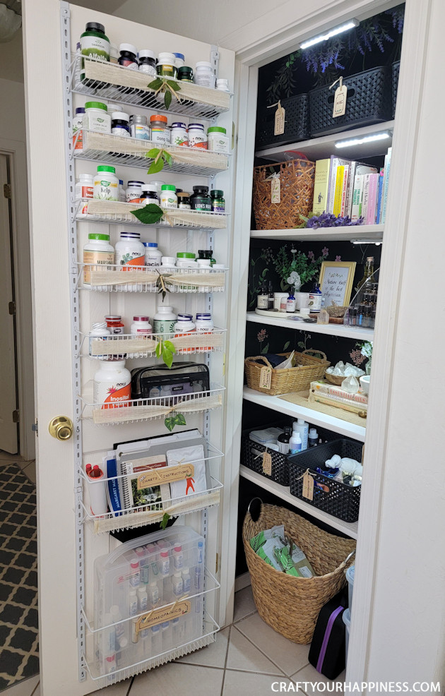 There's never been a more magical way to organize your supplements using a small closet that you'll want to crawl right into! 