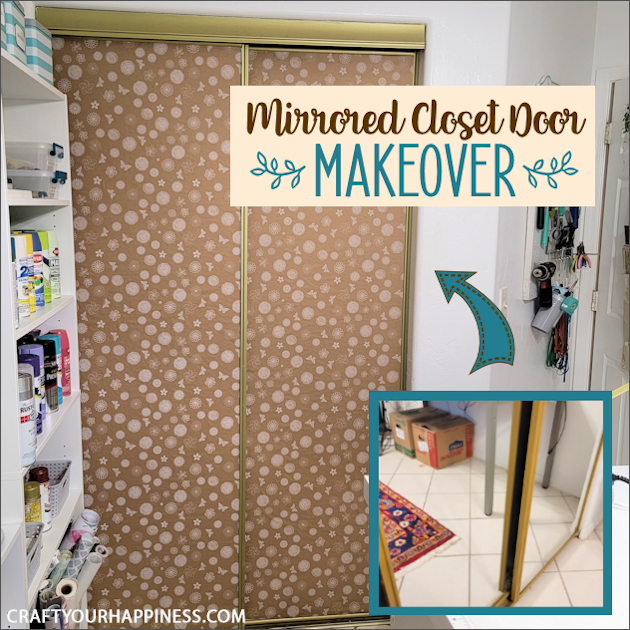 Check out this inexpensive simple way to cover closet door mirrors! It's possible you won't have to buy anything but if you do it's cheap!