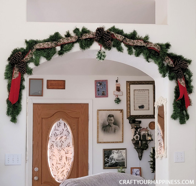 Brighten up your holiday and deck your halls by making your own fancy DIY garland from plain green garland. 