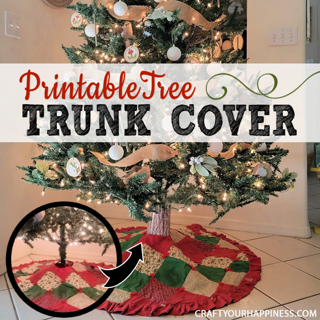 If you have an artificial Christmas tree without a fake tree trunk cover for the bottom we've got a quick inexpensive fix! We even have a printable version!